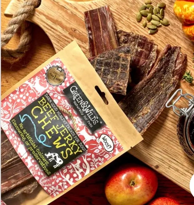 Green & Wilds.          Beef Jerky Chews 100g