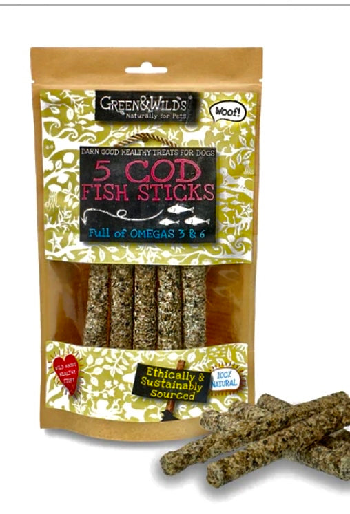 Green & Wilds.           Cod Fish Sticks 100g