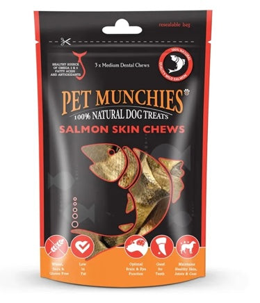 Pet Munchies Salmon Skin Chews medium 90g