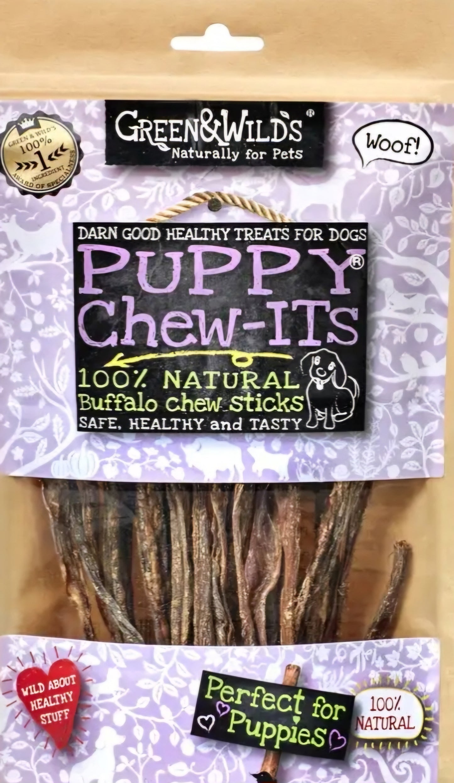 Green & Wilds Puppy chew-its 80g